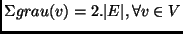 $\Sigma grau(v) = 2. \vert E \vert, \forall v \in V$