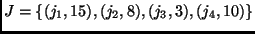 $J= \{(j_1, 15), (j_2, 8), (j_3, 3), (j_4, 10) \}$