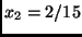 $x_2 = 2/15$