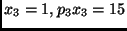 $x_3 = 1, p_3x_3 = 15$