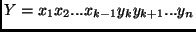 $Y = x_1 x_2 ... x_{k - 1} y_k y_{k + 1} ... y_n$