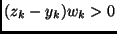 $(z_k - y_k)w_k > 0$