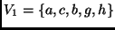 $V_1 = \{ a, c, b, g, h \}$