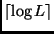 $\lceil \log L \rceil$