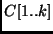 $C[1..k]$