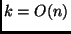 $k = O(n)$