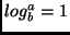 $log_b^a = 1$